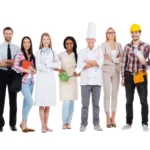 Gruppe mit Talenten unterschiedlicher Berufe